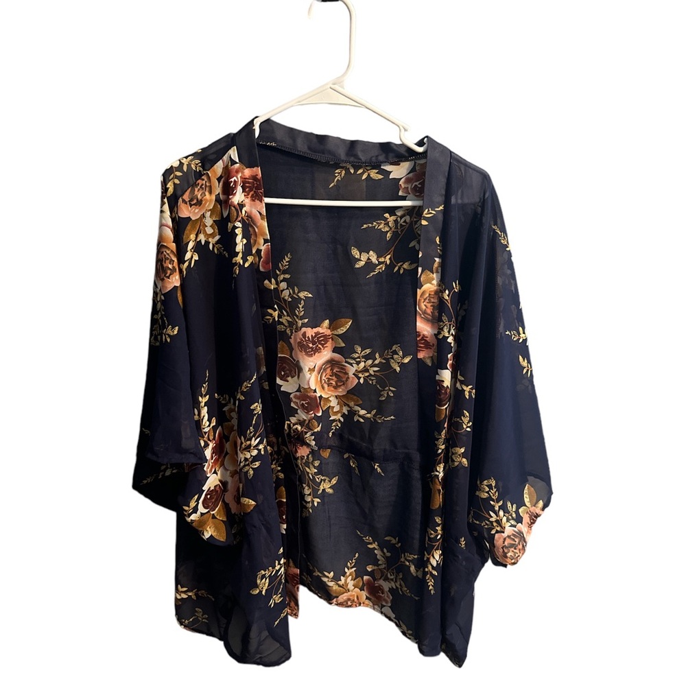 Blue Floral Cardigan